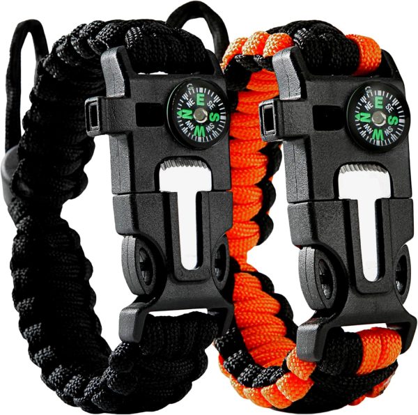 Multifunctional outdoor emergency life-saving bracelet