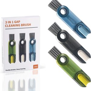 Three-in-one cup lid gap cleaning brush set