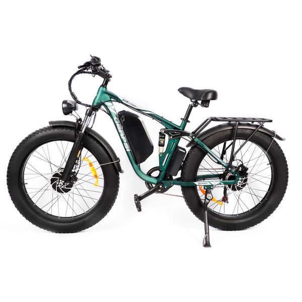 WindChaser electric bicycle features an aluminum alloy frame, equipped with dual 1500W motors, a 48V 25AH removable battery, and hydraulic disc brakes, achieving a top speed of 55 km/h.