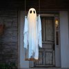 Hanging Swing Ghost Halloween Decor with String Lights - Image 2