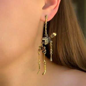 Gold Skeleton Earrings