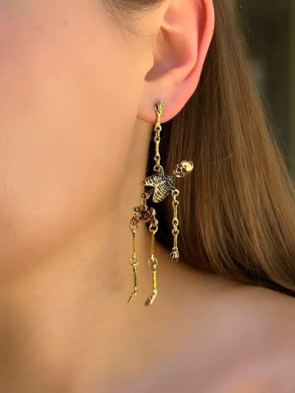 Gold Skeleton Earrings