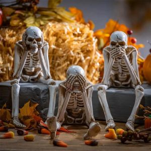 Halloween Skeleton Statue Series Don't Listen, Don't Talk, Don't Look