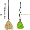 35 Inch Witch Broom Halloween Decoration, Floating Witch Broom - Light Up Moving, DIY Bendable, Suitable for Indoor and Outdoor Porch Halloween Party Decorations - Image 5