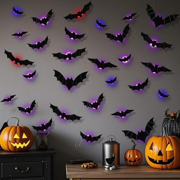 Halloween glowing bat decorations