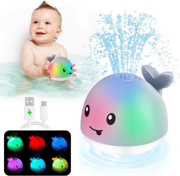 Baby Bath Toy, Glowing Whale Water Sprayer