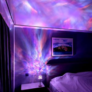2025 New Waterproof Shower Light with 16-Color Wave Projector, Rechargeable Shower Light with Touch and Remote Control, Suitable for Shower Enclosures